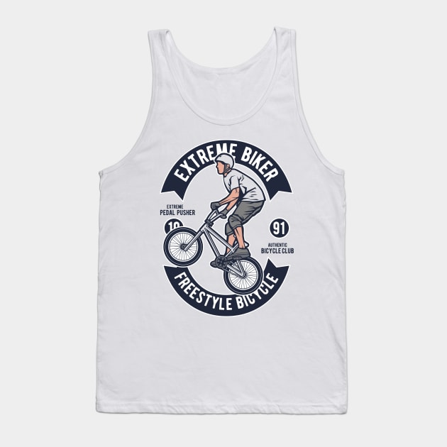 Extreme Biker Fresstyle Bicycle Tank Top by Wheezing Clothes